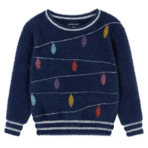 NWT🎄 2T Andy & Evan Holiday Lights Ribbed Cuff Eyelash Sweater Christmas Party